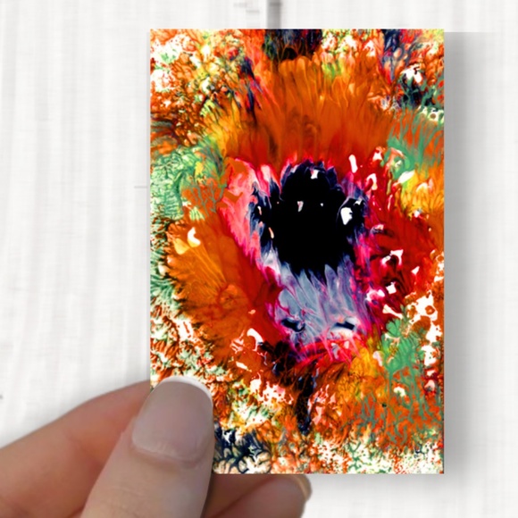 Original ACEO - Miniature Floral Painting - Blooming Magic 148 - Picture 5 of 6